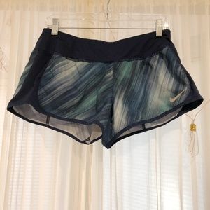 Blue Patterned Work Out Shorts